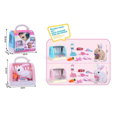 Улюбленець 810-106 (72/2) 2 види, “Кролик”, ходить, смаколик на липучці, звуки, переноска, аксесуари, люстерко, повідець, на батарейках, у боксі