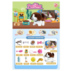 Улюбленець 810-20 (24/2) “Собачка “, ходить гавкає, рухає головою, повідець, миска, їжа, пляшечка, м’яч, люстерко, гребінець, заколки, в коробці