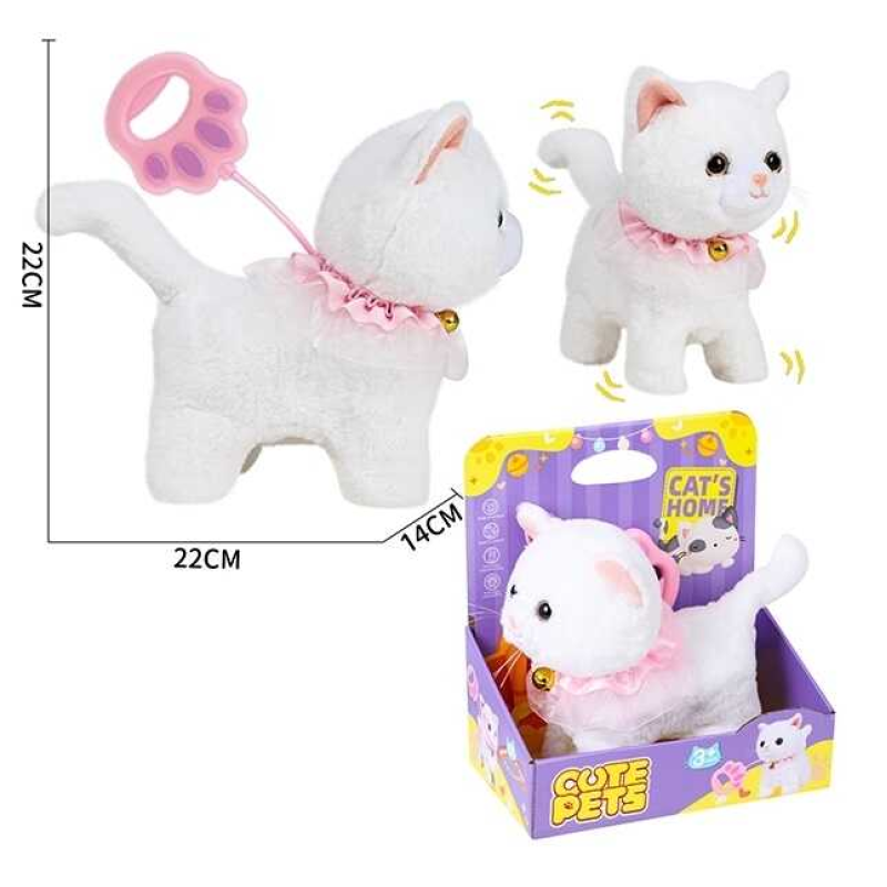 Улюбленець 933-130 E (24/2) “Кошеня”, ходить, нявкає, рухає хвостиком, на батарейках, повідець-пульт керування, в коробці