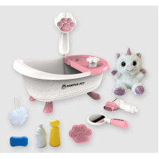 Улюбленець 939-66 (36/2) м’яка іграшка, ванна, помпова подача води, люстерко, аксесуари, окастик, в коробці