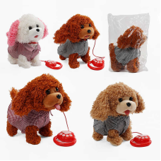 Улюбленець C 61333 (60) “Песик”, на повідці, повторюшка, ходить, облизує, звуки, музика, реагує на дотик та плескіт долонь, в пакеті, ВИДАЄТЬСЯ МІКС