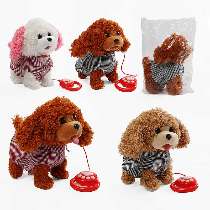 Улюбленець C 61333 (60) “Песик”, на повідці, повторюшка, ходить, облизує, звуки, музика, реагує на дотик та плескіт долонь, в пакеті, ВИДАЄТЬСЯ МІКС