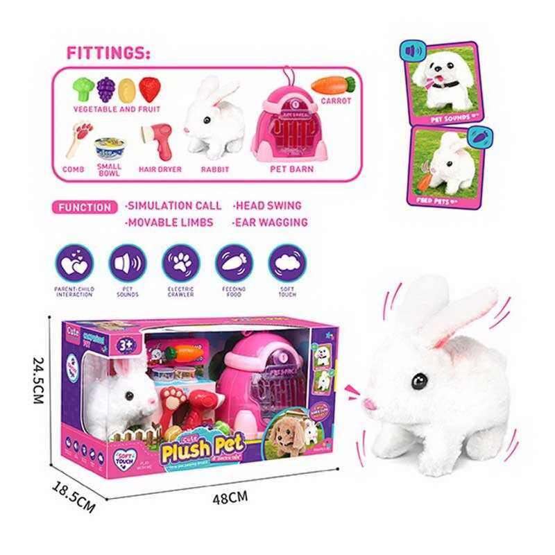 Улюбленець LK 004 A (8) “Кролик”, на батарейках, звук, рух лапками, головою і хвостиком, переноска, мисочки, фен, гребінець, в коробці Улюбленець LK 004 A (8) “Кролик”, на батарейках, звук, рух лапками, головою і хвостиком, переноска, мисочки, фен, гребінець, в коробці