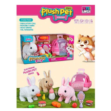 Улюбленець MC 1065 (16) “Кролик“, ходить, звукові ефекти, рухає вушками, на батарейках, переноска, гребінець, пляшечка, продукти, в коробці