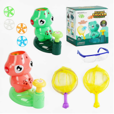 Установка з запускачем KB 209 (18) “Жабенятко“, 2 кольори, механічний, 8 дисків, 2 сачки, захисні окуляри, в коробці