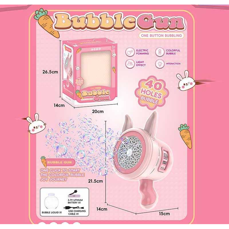 Установка з мильними бульбашками 138 (36) акумулятор 3.7 V, підсвічування, пляшечка із мильною рідиною, в коробці