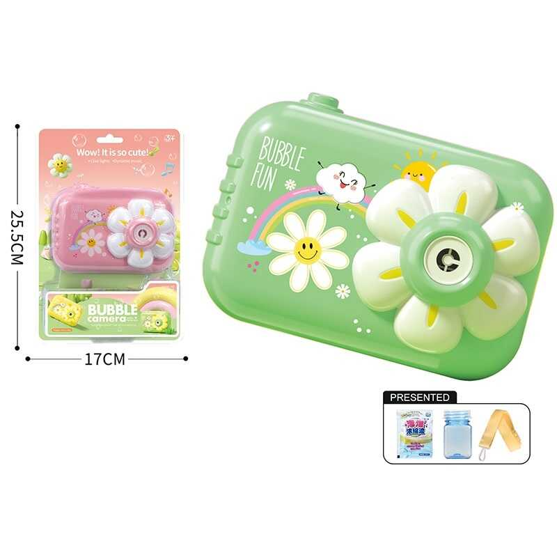 Установка з мильними бульбашками 2207 (60) 2 види, “Камера”, звук, підсвічування, мелодії, від батарейок, мильний концентрат, на листі
