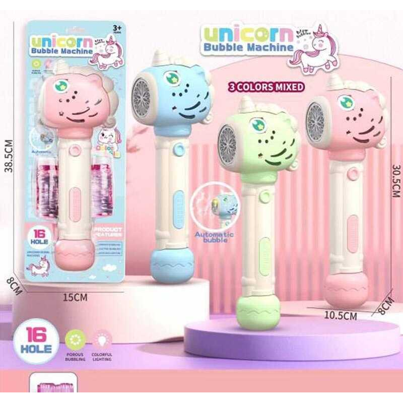 Установка з мильними бульбашками 327-1 (60/2) 3 кольори, підсвічування, автоматичний принцип, висота 29см, 16 отворів, 2 пляшечки з мильним розчином, на листі, ВИДАЄТЬСЯ ТІЛЬКИ МІКС ВИДІВ