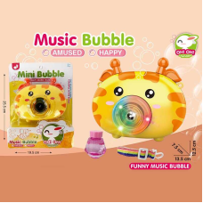 Установка з мильними бульбашками 331 (72/2) камера, музика, на батарейках, підсвічування, пляшечка з мильними бульбашками, автоматичний принцип, ремінець, на листі