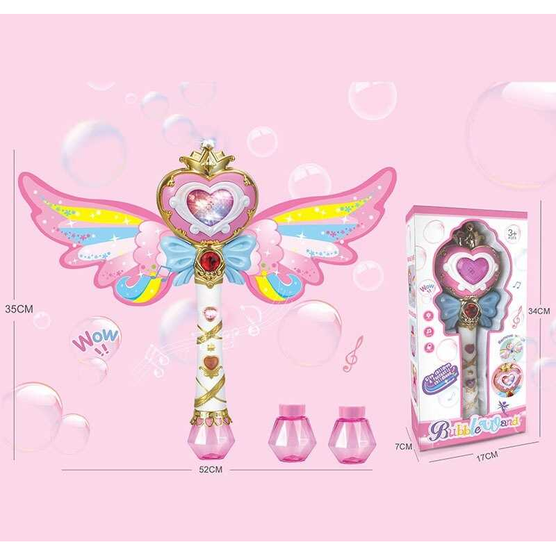 Установка з мильними бульбашками 9900 (48/2) музика, на батарейках, крила, підсвічування, 2 пляшечки з мильним розчином, автоматичний принцип, в коробці