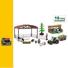 Ферма 550-16 K (9) трактор, звуки, підсвічування, інерція, загін для тварин, фігурки тварин, герой, в коробці