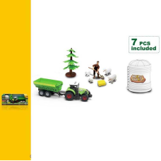 Ферма 550-29 K (24/2) трактор зі знімним причепом, інерційний механізм, фігурки, звукові ефекти, підсвічування, в коробці