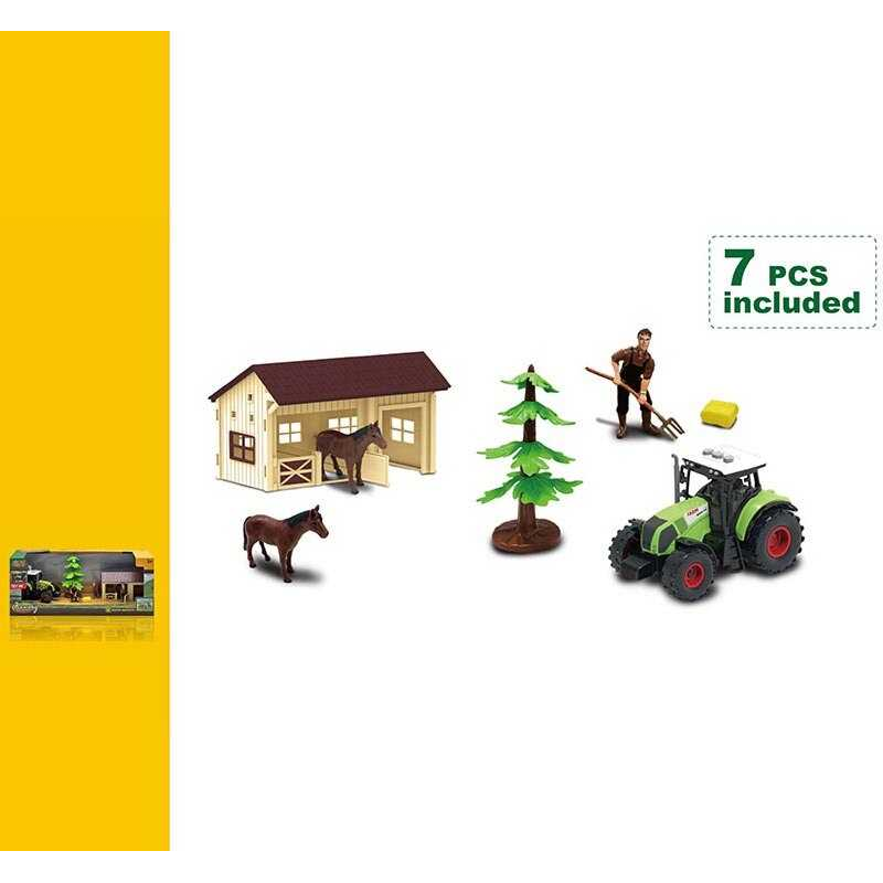 Ферма 550-30 K (24/2)  трактор, підсвічування, звук, інерція, фермер, коні, стайня, декорації, рухомі елементи, в коробці