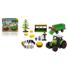 Ферма 550-6 K (12) 14 елементів, трактор з інерцією, на батарейках, фігурки тварин, фігурка фермера, в коробці
