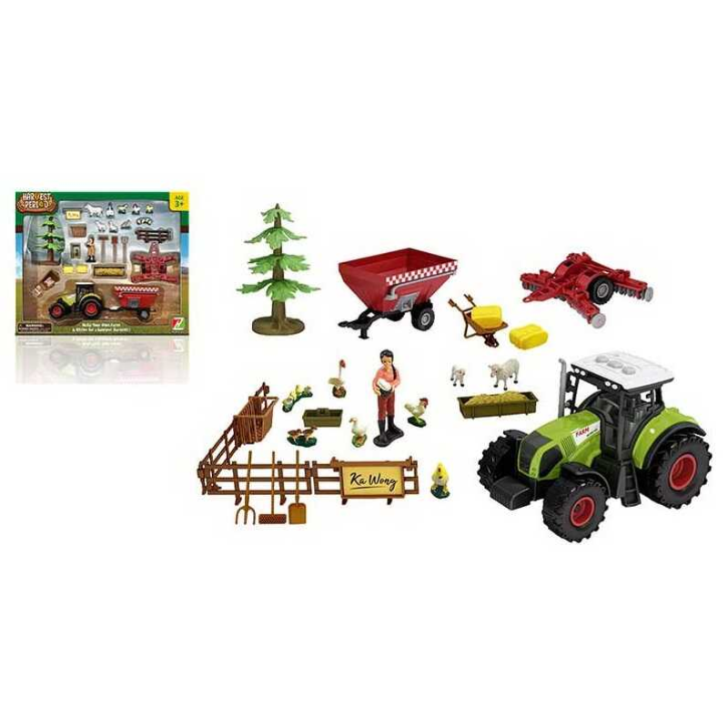Ферма 550-7 K (12) 26 елементів, трактор з інерцією, на батарейках, фігурки птахів, фігурка фермера, в коробці