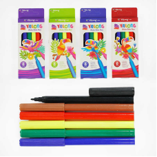 Фломастер С 62037 (480) 6 кольорів, на водній основі, в коробці, ВИДАЄТЬСЯ ТІЛЬКИ МІКС ВИДІВ