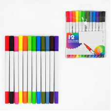 Фломастери C 65259 (120) 12 кольорів, двосторонній: фломастер+лайнер