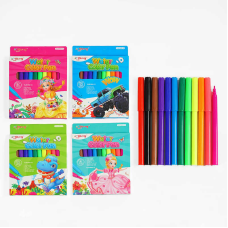 Фломастери С 62040 (240) 4 види, 12 кольорів, на водній основі, в коробці, ВИДАЄТЬСЯ ТІЛЬКИ МІКС ВИДІВ