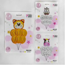 Фольговані кулі С 47449 (500) 3 види, 7 штук в наборі, в пакеті