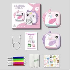 Фотоапарат-принтер M 5 D 2 Штрих=30533 (50) 2 кольори, фронтальна камера, дріт micro USB, роз’єм для SD карти, 2 рулони термопаперу, ремінець, наліпки, фломастери, в коробці