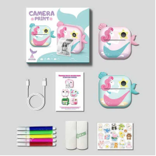 Фотоапарат-принтер M 5 Y Штрих=30564 (50) 2 кольори, фронтальна камера, дріт micro USB, роз’єм для SD карти, 2 рулони термопаперу, ремінець, наліпки, фломастери, в коробці