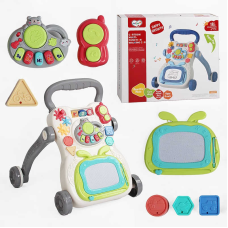Ходунки 368-16 B (12) звук, підсвічування, піаніно, сортер, шестерні, брязкальце, пальчикова гра, дощечка для малювання, обтяжувач, в коробці