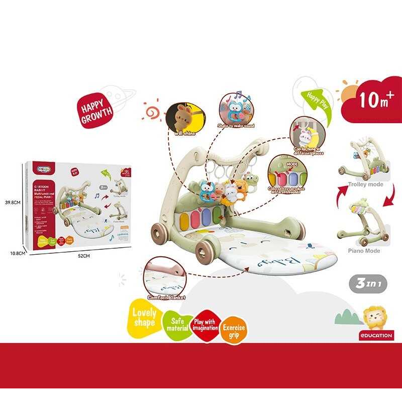 Ходунки 368-65 G (8) 3в1, килимок, музична панель, музика, регулювання гучності, підсвічування, 5 підвісок, в коробці Ходунки 368-65 G (8) 3в1, килимок, музична панель, музика, регулювання гучності, підсвічування, 5 підвісок, в коробці