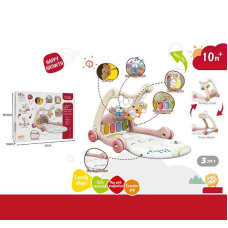 Ходунки 368-65 R (8) 3в1, килимок, музична панель, музика, регулювання гучності, підсвічування, 5 підвісок, в коробці