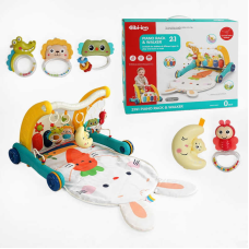 Ходунки 6015 (12) 2в1, килимок, звук, підсвічування, піаніно, нічник, 4 брязкальця, пальчикові ігри, проєктор зоряного неба, в коробці