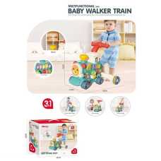 Ходунки-каталка 6062 (8) піаніно, звук, підсвітка, годинник, сортер, рухомі елементи, парогенератор, звук потяга, на батарейках, в коробці