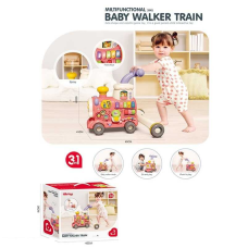 Ходунки-каталка 6063 (8) піаніно, звук, підсвітка, годинник, сортер, рухомі елементи, парогенератор, звук потяга, на батарейках, в коробці