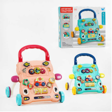 Ходунки-каталка з ігровим центром 67127 (12) “WToys“, 2 кольори, ОЗВУЧУВАННЯ УКРАЇНСЬКОЮ МОВОЮ, сортер, шестерні, світло, пісні, казки, на батарейках, в коробці