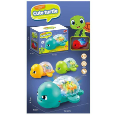 Черепаха 861-65 C (96/2) 3 кольори, підсвічування, мелодія, колесо вільного ходу, автоматичне обертання шестерень, в коробці, ВИДАЄТЬСЯ ТІЛЬКИ МІКС ВИДІВ