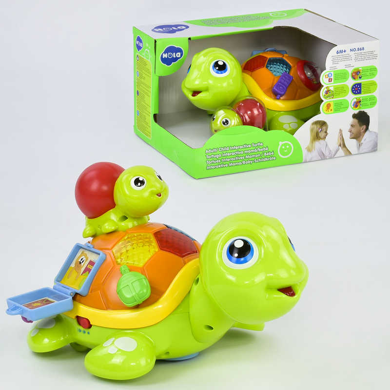 Черепашка інтерактивна 868 (12/2) “Hola“ розмовляє англійською мовою, світлові та звукові ефекти, в коробці