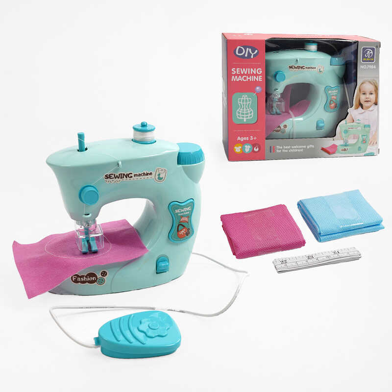 Швейна машинка 7984 B (60/2) на батарейках, шиє, підсвічування, нитки, тканина, сантиметр, інструкція, в коробці