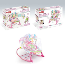 Шезлонг 68147 (4) брязкальце з мелодіями, вібрація, регулювання положення, дуга з пальчиковими іграми, захисна сітка, в коробці