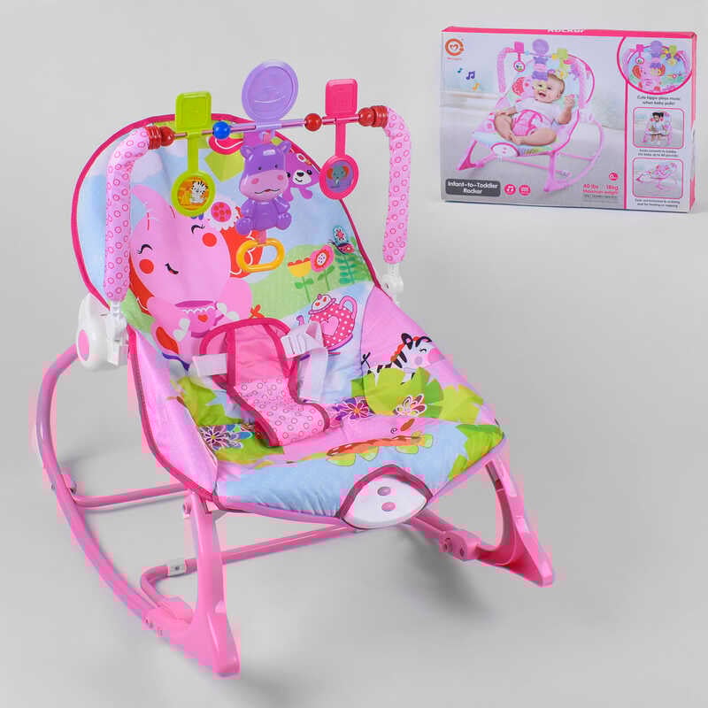 Шезлонг-качалка 898-932 (8) 3 брязкальця, музика, вібрація, в коробці