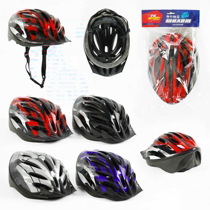 Шолом M 47718 (40) “TK Sport“, 4 види, регулюється за об’ємом, 54 см, в пакеті, ВИДАЄТЬСЯ ТІЛЬКИ МІКС ВИДІВ