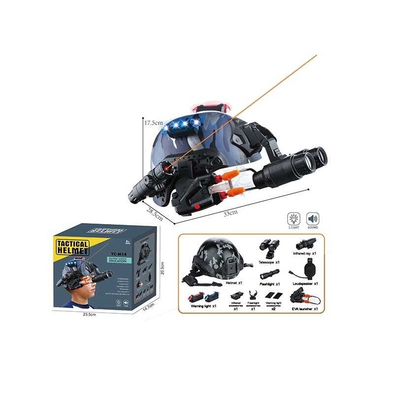 Шолом YC-M 14 B (24) запускач, ліхтарик, лазер, мікрофон і динамік, бінокль, підсвічування, в коробці