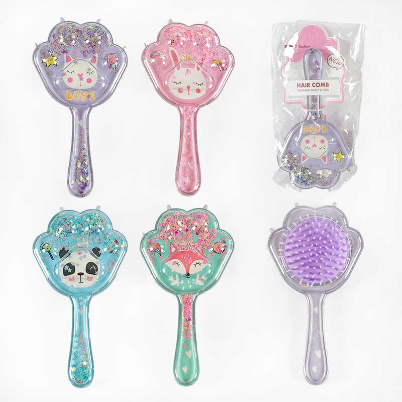 Щітка для волосся C 57927 (360) 4 види, “Мила тваринка”, ВИДАЄТЬСЯ ТІЛЬКИ МІКС ВИДІВ