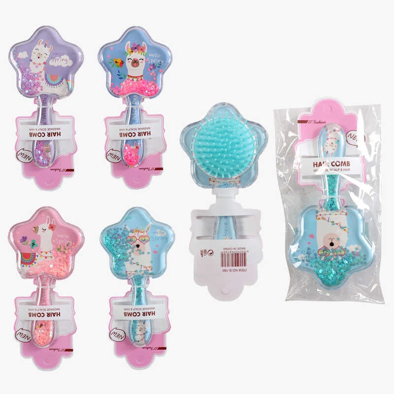 Щітка для волосся C 71793 (360) прозорий корпус з блискітками, в пакеті, ВИДАЄТЬСЯ ТІЛЬКИ МІКС ВИДІВ