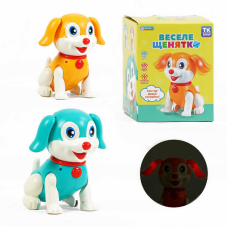 Щенятко ТК 10332 UK (72)“TK Group“, 2 види, ОЗВУЧУВАННЯ УКРАЇНСЬКОЮ МОВОЮ, підсвічування, пісня, рухомі вушка, стрибає вперед, в коробці