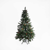 Ялинка штучна C 66874 (1) висота - 125 см, розбірна, прикрашена ягодами й шишками, в коробці