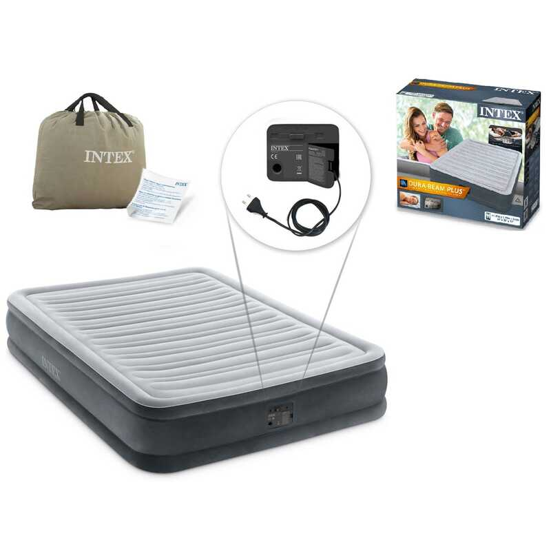 Intex Велюр матрац 67768 (2) розмір 137х191х33 см, полуторний, з вбудованим насосом 220V