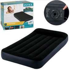 Intex Велюр матрац з підголовником 64146 ND (3) 99х191х25см, із вбудованим насосом 220 V, одномісний, максимальне навантаження 136кг 