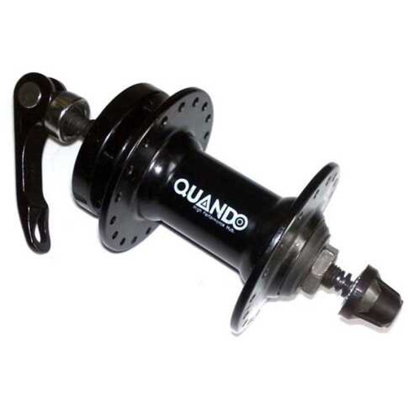Втулка передня Quando KT-ТD7F (10) 36H під диск QR 108mm, під ексцентрик алюмінієва, чорна Втулка передня Quando KT-ТD7F (10) 36H під диск QR 108mm, під ексцентрик алюмінієва, чорна