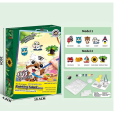 Гіпсова розмальовка ZY 103 (60) магнітні наліпки, молди, акрилові фарби, гіпс, пензлики, шпатель, в коробці