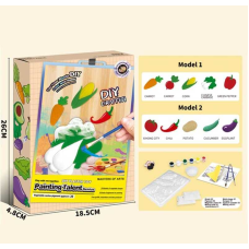 Гіпсова розмальовка ZY 105 (60) магнітні наліпки, молди, акрилові фарби, гіпс, пензлики, шпатель, в коробці