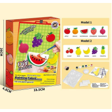 Гіпсова розмальовка ZY 109 (60) магнітні наліпки, молди, акрилові фарби, гіпс, пензлики, шпатель, в коробці