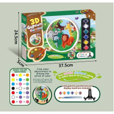 Гіпсова розмальовка ZY 118 (48) гіпсове 3D-панно діаметром 17 см, акрилові фарби, гіпс, пензлики, палітра, в коробці